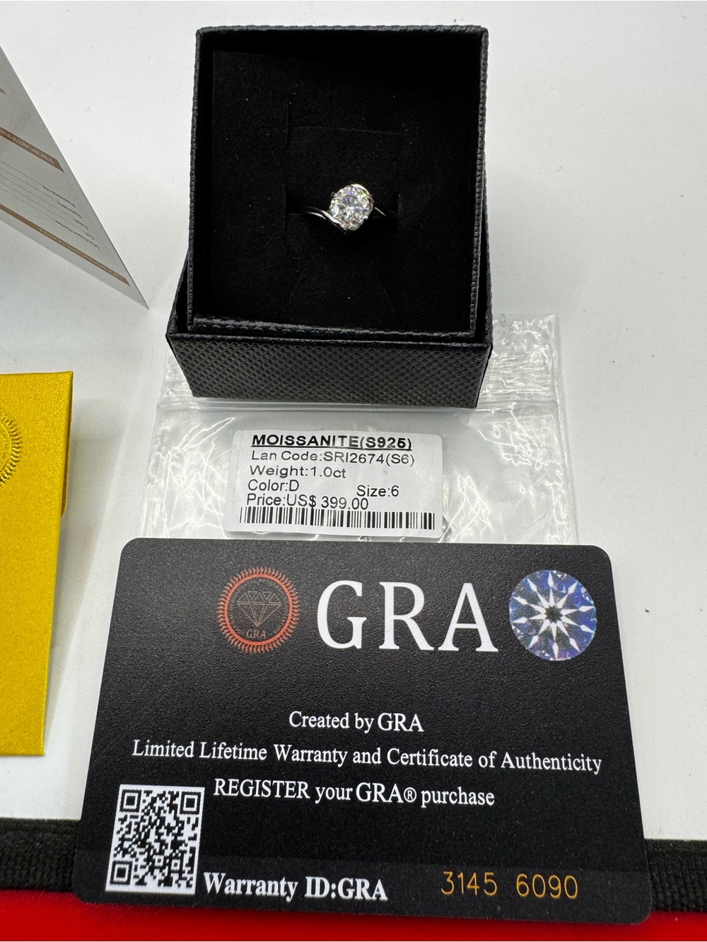 Moissanite Solitaire Ring in Silver with Clear Stone